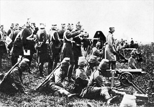 The Kaiser at trials of rapid fire guns