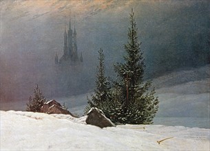 Friedrich, Paysage d'hiver avec église