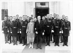 President and Mrs Coolidge with military aides