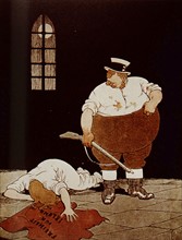 German view of John Bull's treatment of Ireland. Cartoon from 'Meggendorfer Blatter', 2 May 1916.
