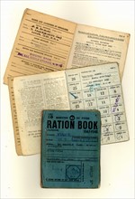 British ration books from 1941 and 1948. Rationing lasted for 14 years from 1940 until 1954, far