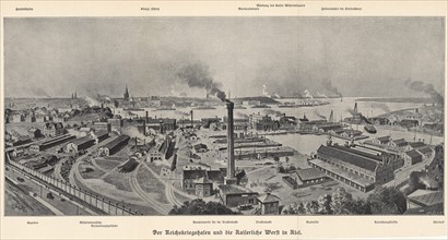 German naval base and Royal Dockyards, Kiel. From Das Buch der Erfindungen Gewerbe und Industrien',
