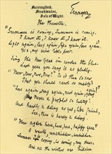 Manuscript of 'The Throstle'