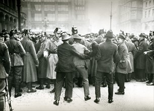 Police confronting demonstrators, Berlin, 1923
