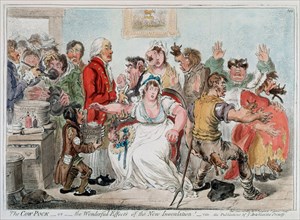 Gilray cartoon on vaccination against Smallpox using Cowpox serum, 1802