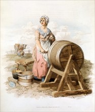 Women making butter