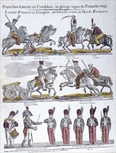 Prussian Lancers and Cossacks fighting French troops