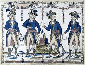 Allegorical print on generals Bonaparte