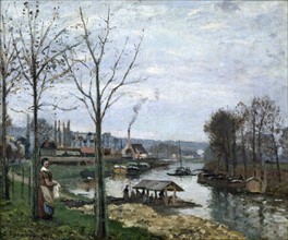 Pissarro, La Seine à Port-Marly, le lavoir