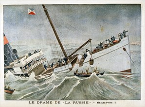 Drama of the wreck of the transatlantic liner 'La Russie'