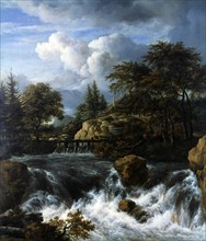 A Waterfall in a Rocky Landscape' c1660-1670