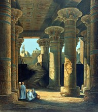 Interior view of the Hall of  Pillars at Esneh'