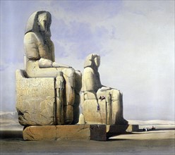 The Statues of Memnon, Thebes', Watercolour