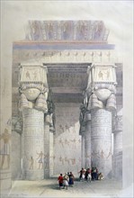 View from Under the Portico of the Temple of Dendera', c1839