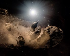 Dusty remains of shredded asteroids around several dead stars