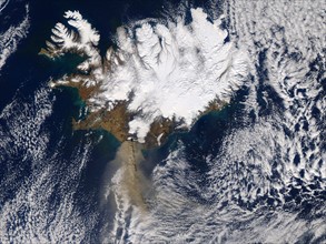 Volcano Eyjafallajökull on 17 April 2010