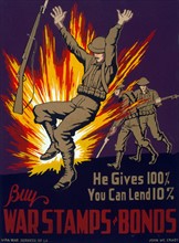 He gives 100%, you can lend 10% Buy war stamps & bonds