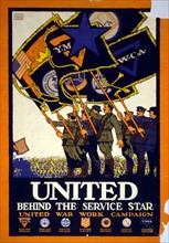 United behind the service star, United War Work Campaign