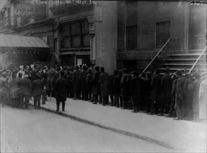 Men in bread line on 41st St., New York City