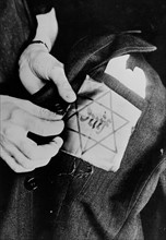 Yellow star badge worn by Jews in Nazi occupied Europe