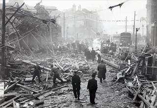 V2 rocket damage. Farringdon Road, 8th March 1945