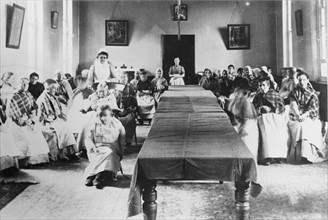 A mental asylum in France, circa 1900