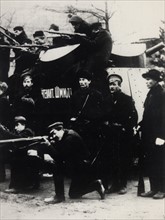 Russian revolutionaries in St Petersburg, 1917