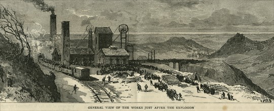 Colliery explosion at Llanerch, Monmouthshire, Wales, 1890