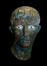Bronze head from an over life-sized statue of Augustus