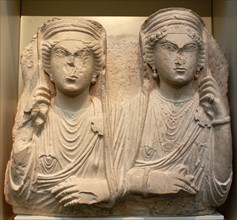 Stone faces representing Roman Syrians