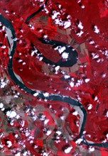 Satellite view of the Mississippi River