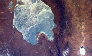Satellite view of lake Quinghai