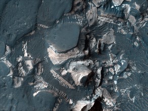 Satellite image of layered rocks