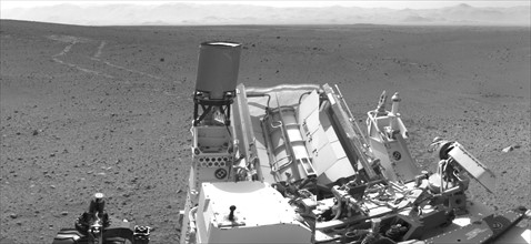 NASA's Mars rover Curiosity drove about 70 feet and then took images with its Navigation Camera