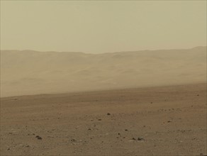 This color image from NASA's Curiosity rover shows part of the wall of Gale Crater, the location on
