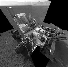 This full-resolution self-portrait shows the deck of NASA's Curiosity rover from the rover's