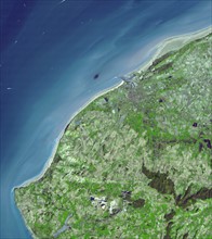 Satellite view of the English Channel