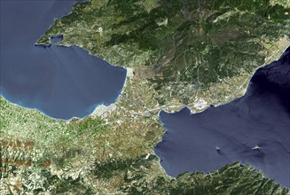 Satellite view of the Isthmus of Corinth
