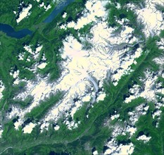 Satellite view of the Aletsch Glacier