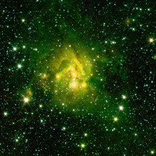 Outflow of gas from a new star