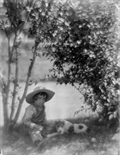Photograph of a Boy with a dog, a study made at Oceanside.