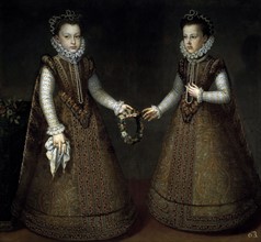 Sanchez Coello, Les infantes Isabelle Claire Eugénie d'Autriche et Catherine-Michelle d'Espagne