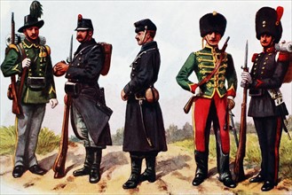 Illustrations of military uniforms For the British and Commonwealth armies.