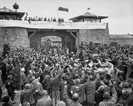 Mauthausen Survivors Cheer U.S. Soldiers.