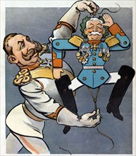 Satirical cartoon showing German Emperor Wilhelm II