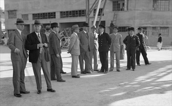 Members of the Royal Commission visiting the Jaffa Custom House 1936.