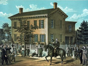 Abraham Lincoln's return home as President of the United States 1860 A.D.