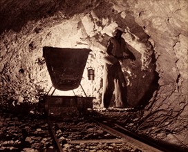 Miner in a copper mine in Bou Kaie, Algeria 1950's