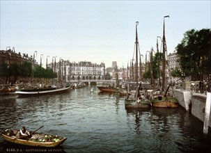 The embankment, Rotterdam, Holland between 1890 and 1900.