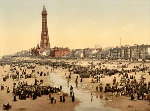 The Promenade and Tower from South Pier, Blackpool, 1900